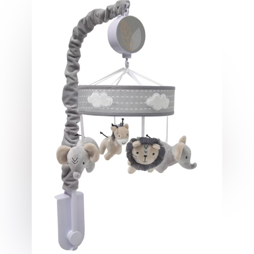 Lambs & Ivy Jungle Safari Musical Crib Mobile | Neutral Baby Nursery Decor - Picture 8 of 8